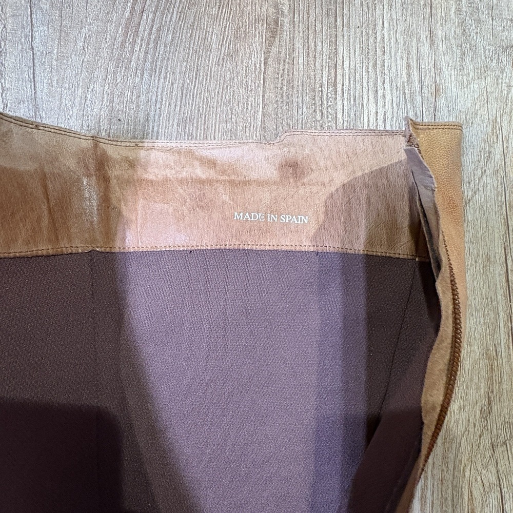 TOPSHOP SIZE 7.5 TAN LEATHER KNEE HIGH CUBAN HEEL BOOTS Made in Spain - Picture 10 of 11